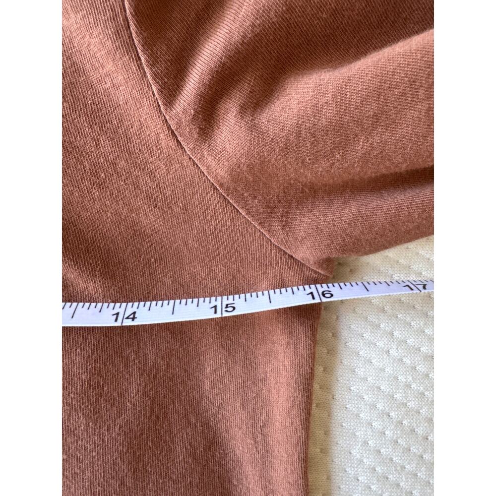 J. Crew Re-Imagined 100% Cotton Turtleneck Top Chestnut Brown Small - Picture 6 of 8